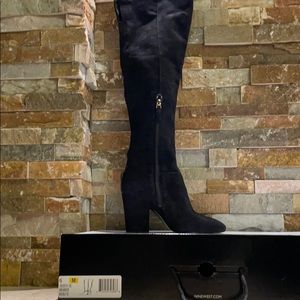 Nine West, Black, thigh high block heel, sz 6, NWT